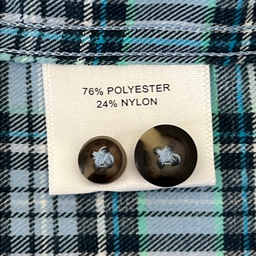 Peter Millar Men’s Crown Sport Plaid Button Down Short Flannel Blue Size XL - Picture 8 of 11